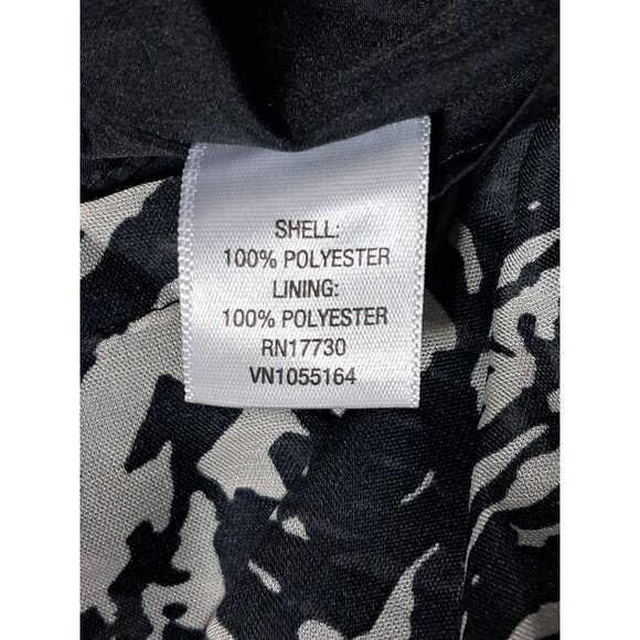 Merona Womens Black & Gray Abstract Print Ruffle Dress Size 4X Polyester Short S - Picture 3 of 13
